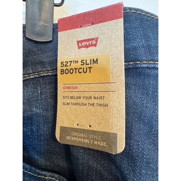 NWT Levis Mens 527 W40 L32 Dark Wash Slim Bootcut Jeans - Picture 12 of 15